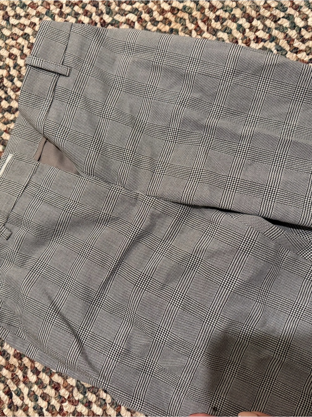 H&M Gray Plaid Dress Pants - Classic Tailored Fit